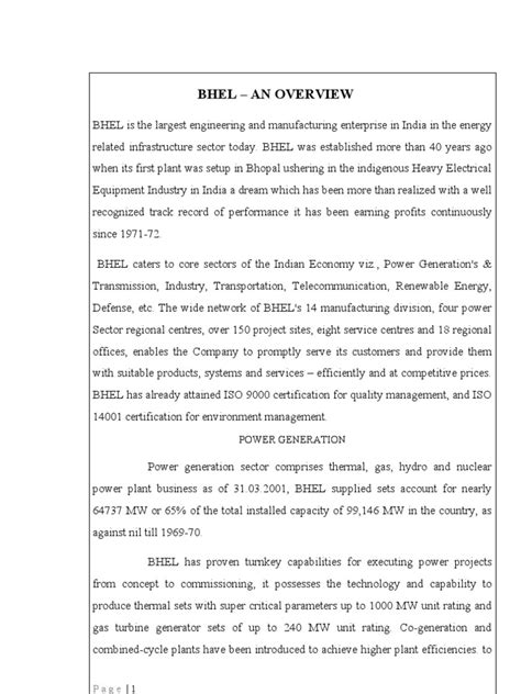 Pdf Training Report On Bhel Dokumen Tips