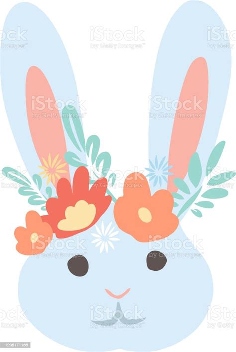 Happy Easter Vector Illustrations Of Bunnies Rabbits Hares Icons