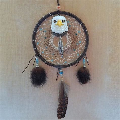 Dream Catcher With Bald Eagle Head White Tailed Eagle Handmade Eagle