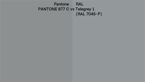 Pantone 877 C Vs RAL Telegrey 1 RAL 7045 P Side By Side Comparison