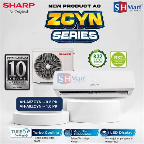 Jual Ac Sharp Pk Ah A Zcyn Zcyn Gold Fin New Garansi Resmi