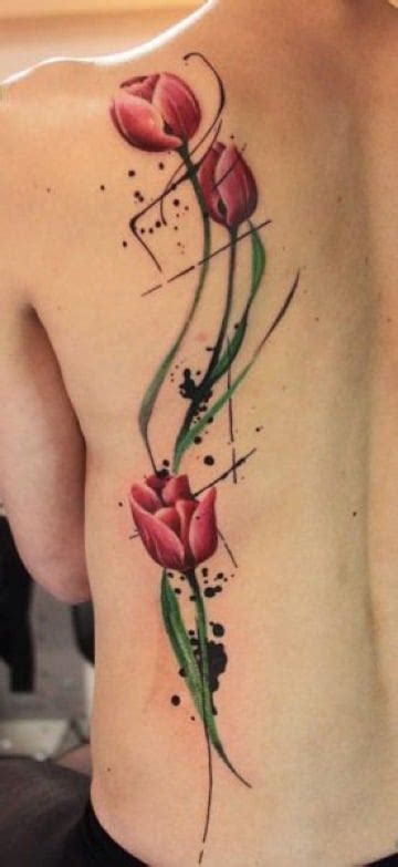 Tatuajes De Tulipanes En La Espalda Y Su Significado