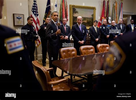 Us President Barack Obama And Vice President Joe Biden Meet With