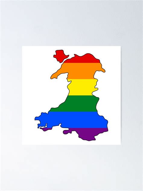 Wales Outline Gay Pride Flag Poster For Sale By Uni Que Designs