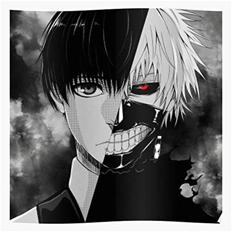 Anime Japanese Ghoul Animation Half Ken Kaneki Human Póster De