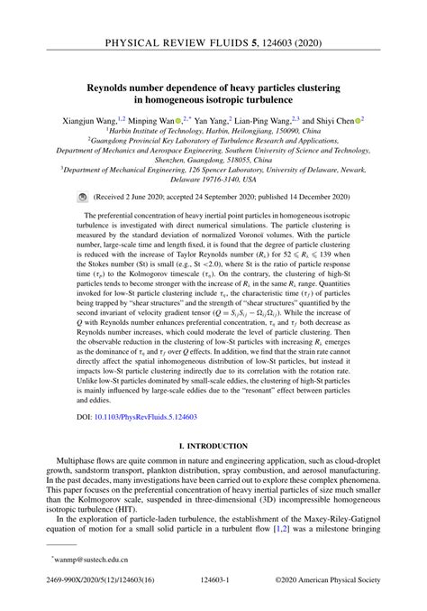 PDF Reynolds Number Dependence Of Heavy Particles Clustering In