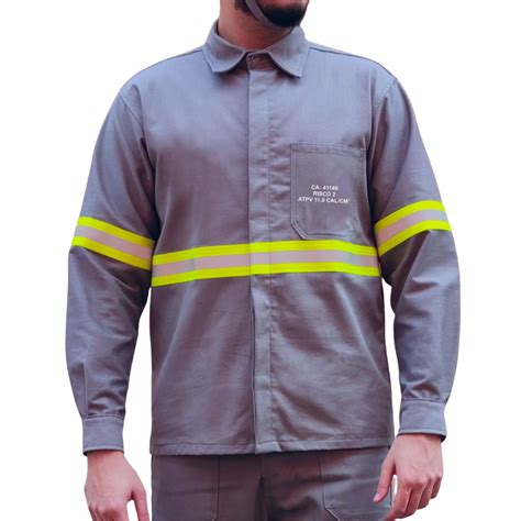 Camisa Cinza Eletricista Nr Risco Refletivo Ca