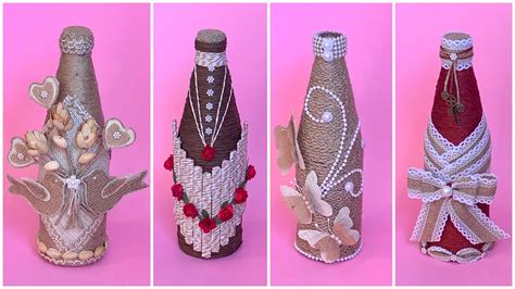 Jute Rope Bottle Decoration Ideas Jute Burlap Bottle Decoration