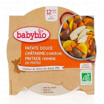 BABYBIO Repas du Midi Plat patate douce châtaigne d Ardèche pintade