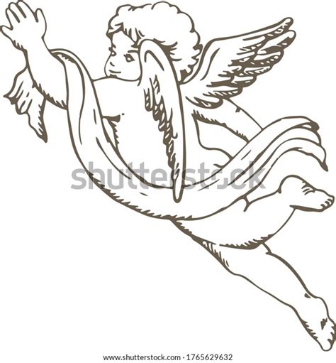 Hand Drawn Sketch Cute Little Angel Stock Vector (Royalty Free) 1765629632 | Shutterstock