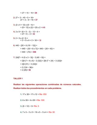 6 Operacionescombinadasconnumerosnaturales Docx Descarga Gratuita