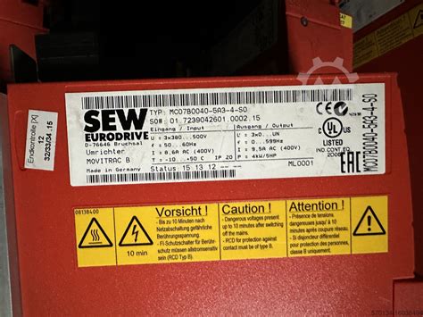 Inverter Sew Eurodrive Movitrac Used For Sale Werktuigen