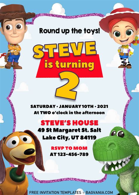 Toy Story Invitations Free Template Digital Toy Story Birthday