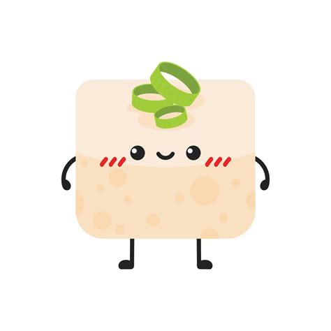 Cute Tofu Cartoon Happy Cute Smiling Funny Tofu Character Design