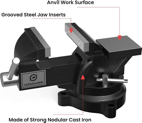 Buy Nuovoware Heavy Duty Bench Vise Inch Swivel Locking Base