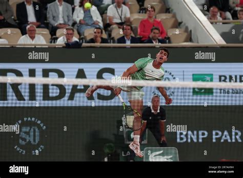 Parigi Francia Su 06 Giugno 2023 Tennis Match Tra Carlos Alcaraz Di