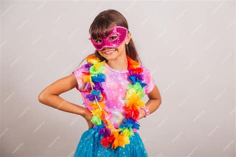 Premium Photo Beautiful Brazilian Girl Child Dressed For Carnival In