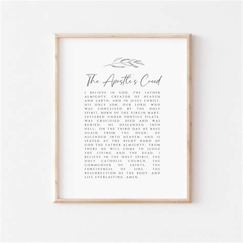 The Apostles Creed Prayer Wall Art Apostles Creed Print Nicene Creed Christian Home Decor