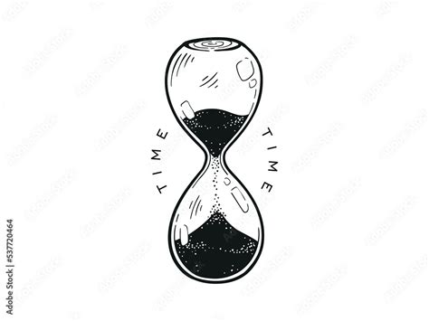 Hourglass Illustration For Deadline Time Countdown Drawing To Not Wasting Time Using Sand Glass