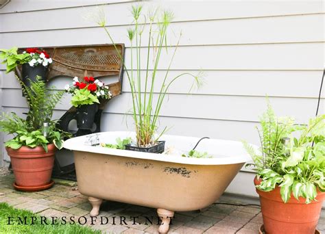 How to Make a Garden Pond in an Old Bathtub