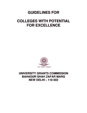 Fillable Online Ugc Ac College With Potential For Excellence