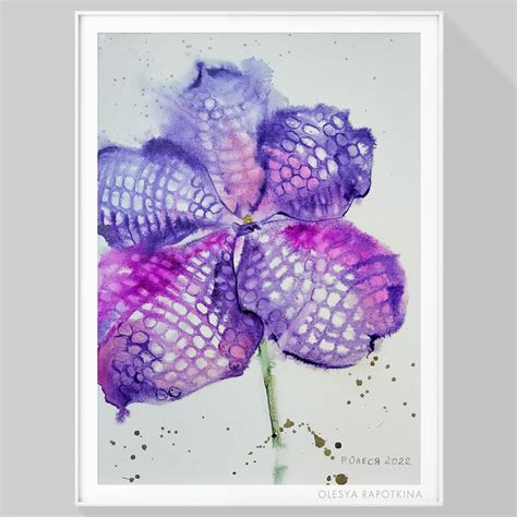 Vanda Orchid Flower Original Art Painting Picture Artwork • Prodhud Art