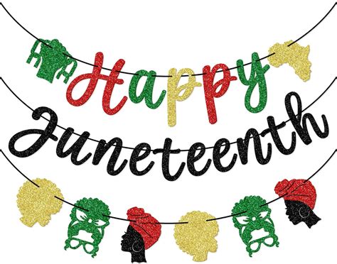 Amazon Happy Juneteenth Banner Juneteenth Decorations Black