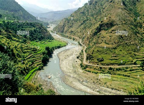 Bhagirathi river down to plains Stock Photo - Alamy