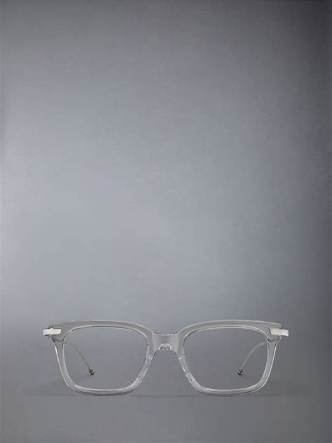 Acetate And Titanium Rectangular Eyeglasses Thom Browne