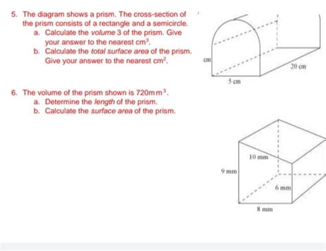 Solved The Diagram Shows A Prism The Cross Section Of Chegg