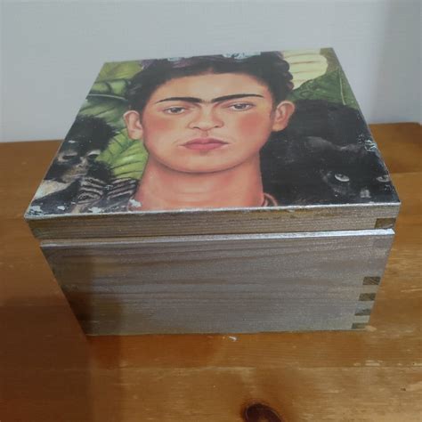 Wooden Box Frida Kahlo Jewellery Box Memory Photo Wooden Box Frida