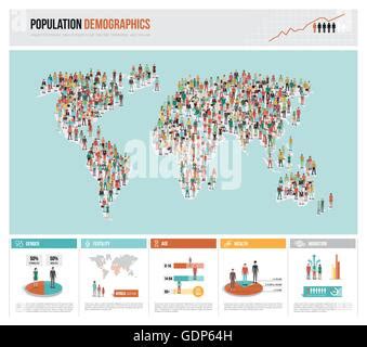 Business Statistics Graph Demographics Population Chart People Modern