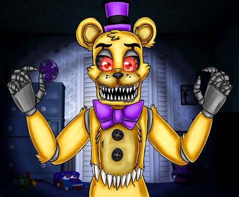 Nightmare Fredbear Five Nights At Freddys 4 By Artyjoyful On Deviantart