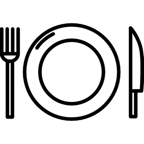 Plate And Utensils Top View Free Food Icons