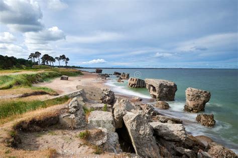 Bunker Ruins Near The Baltic Sea Beach Part Of The Old Fortress In The