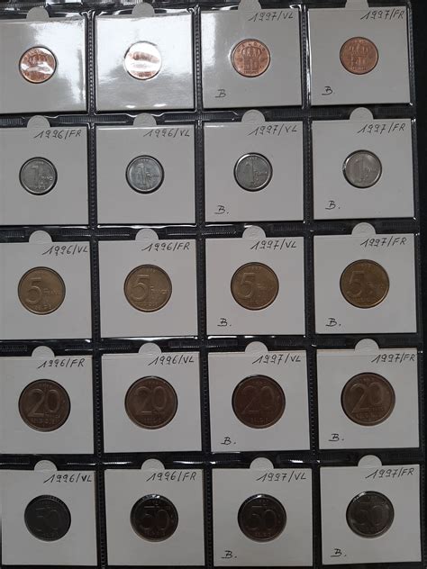 Full Set Of Circulation Coins Belgium 1991 1999 Unc Numista