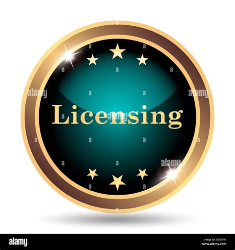 Licensing Icon Internet Button On White Background Stock Photo Alamy