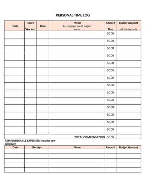 40 Free Time Log Templates Hourly Daily Word Excel