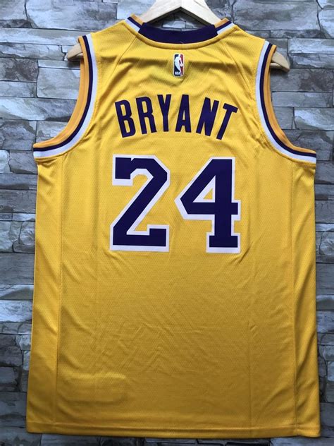 New Men 24 Kobe Bryant Jersey Yellow Los Angeles Lakers Swingman Jersey In 2020 Basketball