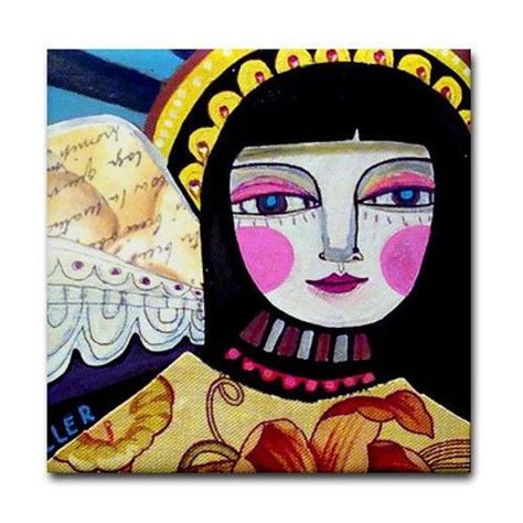 4x4 Angel Art Coaster Tile Mexican Folk Art By Heathergallerart 20 00 Mexican Folk Art