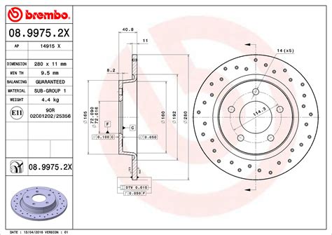 Pair Set Rear Brembo Xtra Drilled Brake Disc Rotors For Mazda 3 S SP23