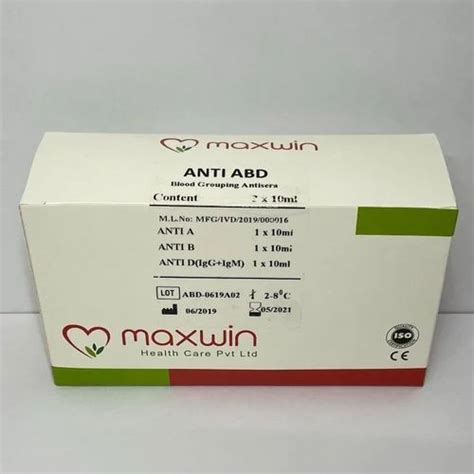 Maxwin Anti Abd Blood Grouping Antisera Test Kit At Rs In Chennai