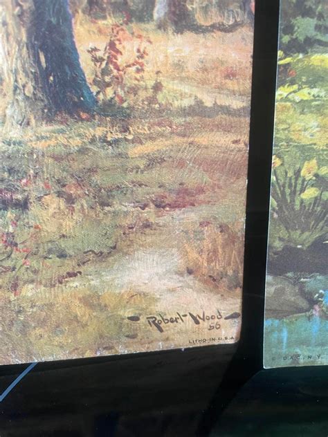 Vintage Pair ROBERT WOOD Prints Woodland Scene Spring and Fall - Etsy