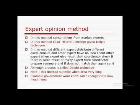 Expert Opinion Method Delphi Technique Youtube