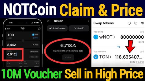 NOT Coin Claim And List Price Announce 0 012 NotCoin 10M Voucher