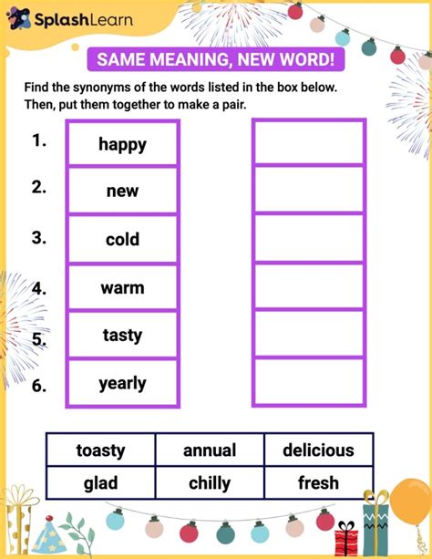 Printable 3rd Grade Synonyms And Antonyms Worksheets Splashlearn