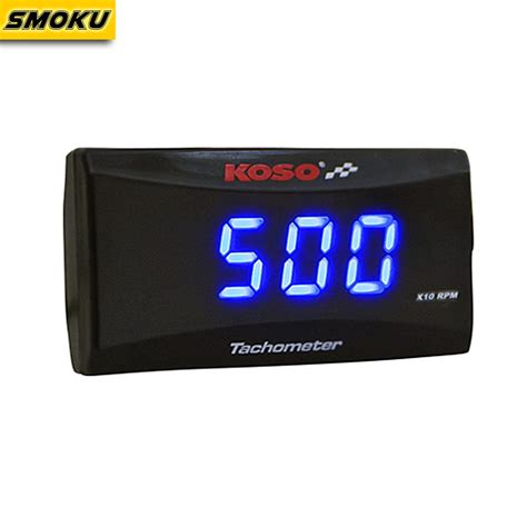 Koso Mini RPM Meter Digital Square LCD Display Engine Tach Hour Meter