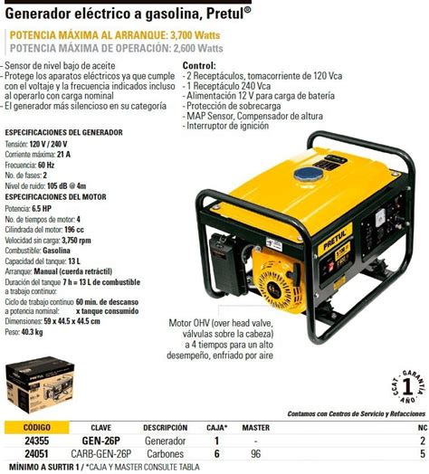 Generador Eléctrico A Gasolina 2 600 W Truper 24355