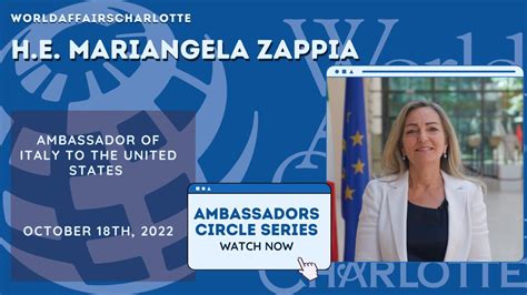 Wacc Ambassadors Circle Series With H E Mariangela Zappia Ambassador Of Italy To The United