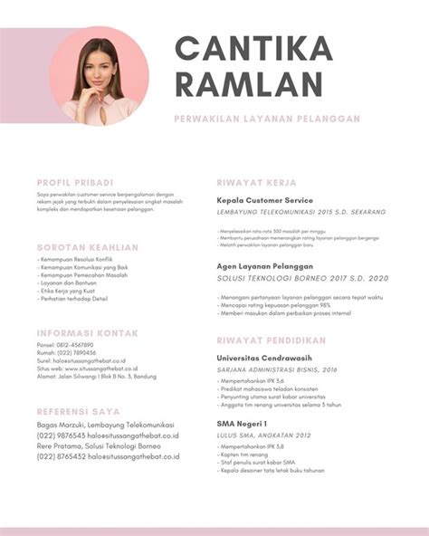 Contoh Resume Untuk Melamar Kerja Fresh Graduate Contoh Cv Fresh